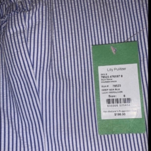 NWT, Lilly Pulitzer Halter Seersucker Dress, Size 8 - Picture 4 of 8